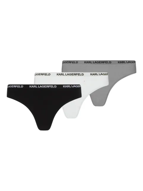 Karl Lagerfeld logo-waistband thong Black B1W47031972