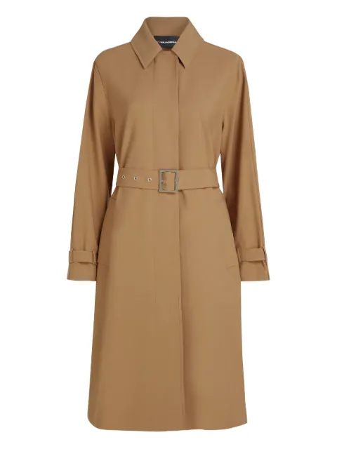 Karl Lagerfeld pleated belted trench coat Neutrals B1W150071LG
