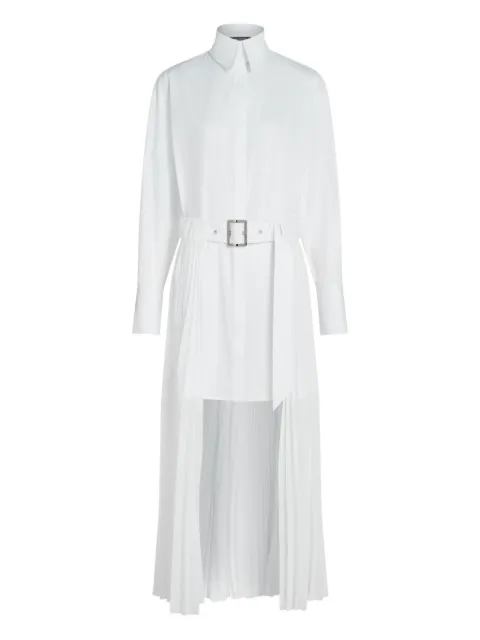 Karl Lagerfeld pleated belted shirt dress White B1W13052100