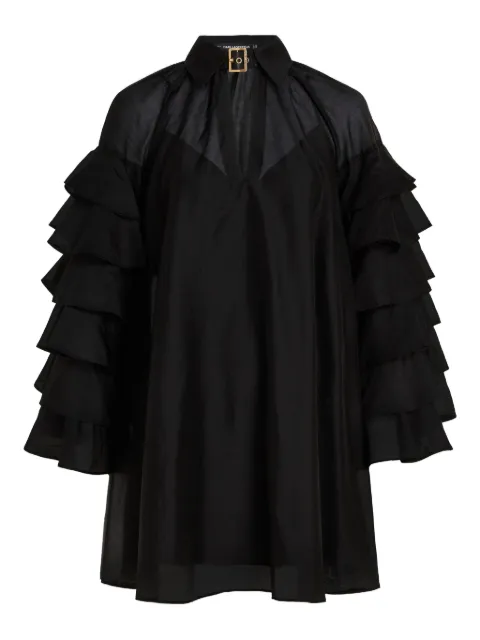 Karl Lagerfeld ruffled buckle mini dress Black B1W13024999