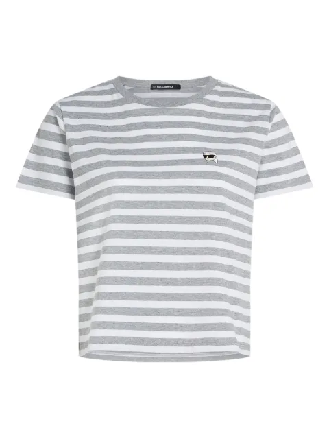 Karl Lagerfeld ikon striped T-shirt Grey B1W170372LK
