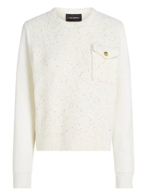 Karl Lagerfeld bouclé pocket sweater Neutrals B1W20061B09