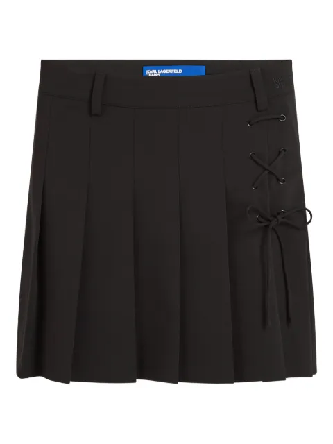 Karl Lagerfeld Jeans pleated lace-up mini skirt Black B1W12020999