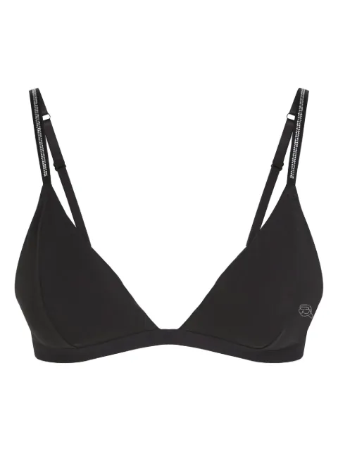 Karl Lagerfeld logo-detailing triangle bra Black B1W47001999
