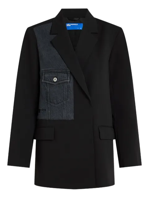 Karl Lagerfeld Jeans flap-pocket panelledl blazer Black B1W140261GJ