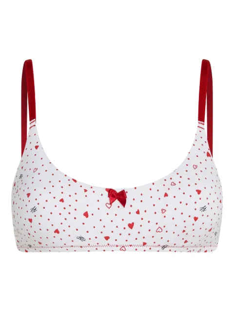 Karl Lagerfeld heart-print bralette White B1W470182JO
