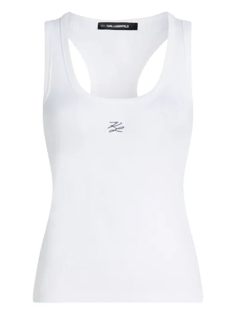 Karl Lagerfeld Autograph ribbed tank top White B1W17015100