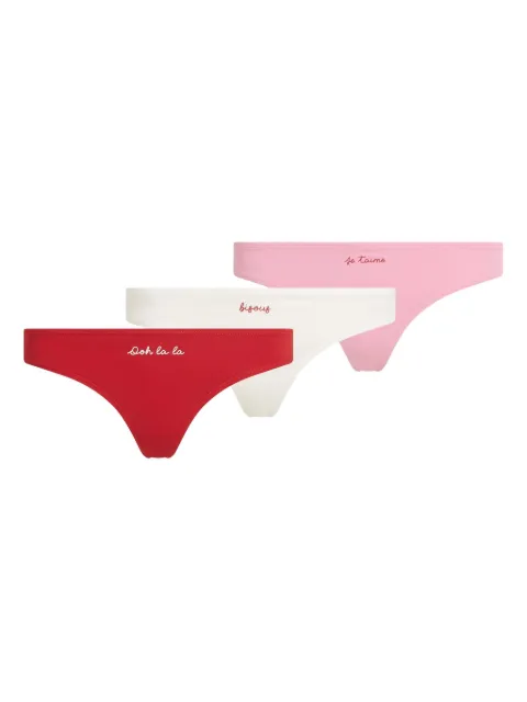 Karl Lagerfeld embroidered-motif thong Red B1W470202IZ