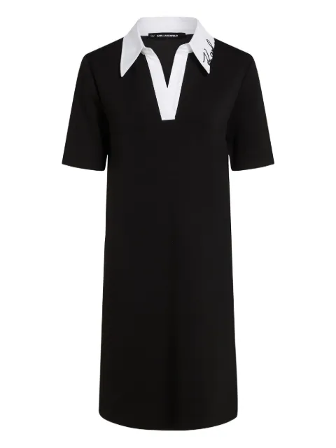 Karl Lagerfeld signature-collar polo dress Black B1W13029999