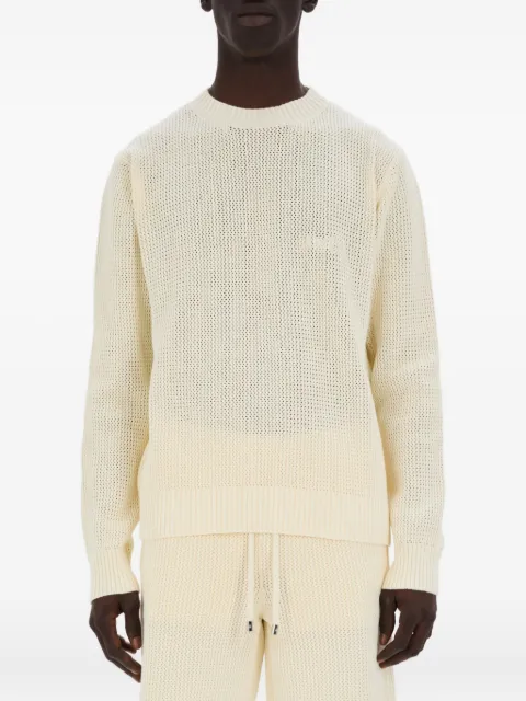 AMIRI waffle-knit crew-neck sweater Neutrals AMKNCW1092