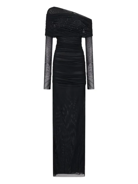 Amen one-shoulder long-sleeve dress Black AMW25528009