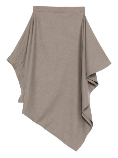 ALAINPAUL asymmetric midi skirt Neutrals S4WSK03