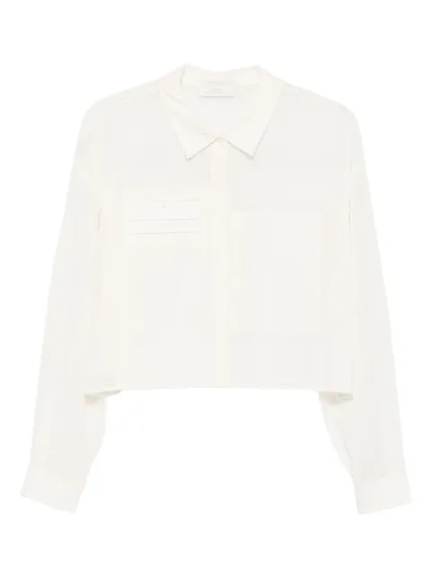 Amomento Drawer Pocket Crop Shirts Neutrals AM25FWW07SH