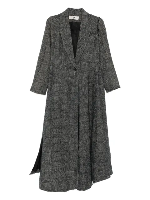 Marc Le Bihan plaid single-breasted coat Black 2332H2526