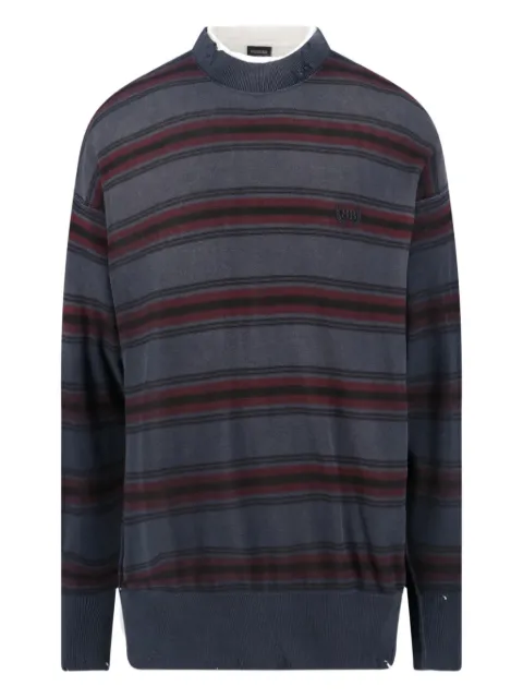 Balenciaga striped distressed sweater Blue 831101T3401