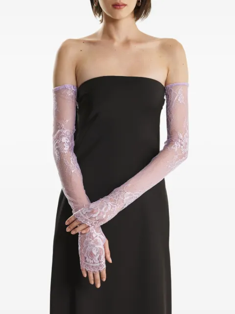2310 STUDIO floral-trimmed gloves Purple FF50