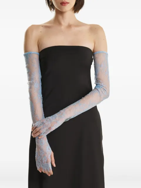 2310 STUDIO lace-trimmed gloves Blue FF47