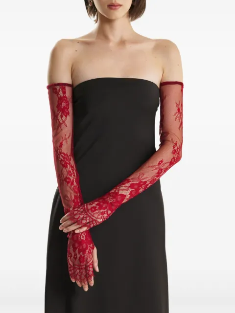 2310 STUDIO lace-floral gloves Red FF51