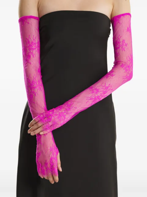 2310 STUDIO lace-detailed long gloves Pink FF49