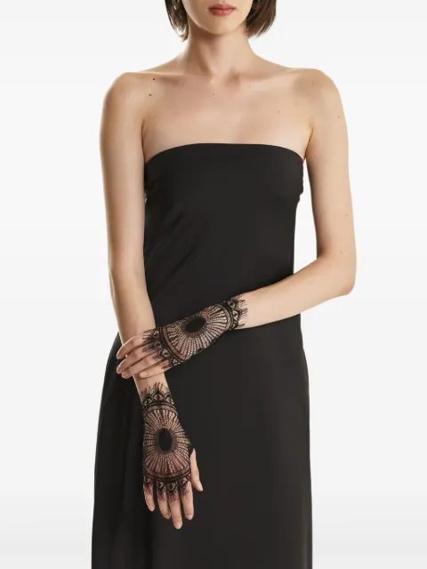 2310 STUDIO lace-detailed fringed gloves Black FF57