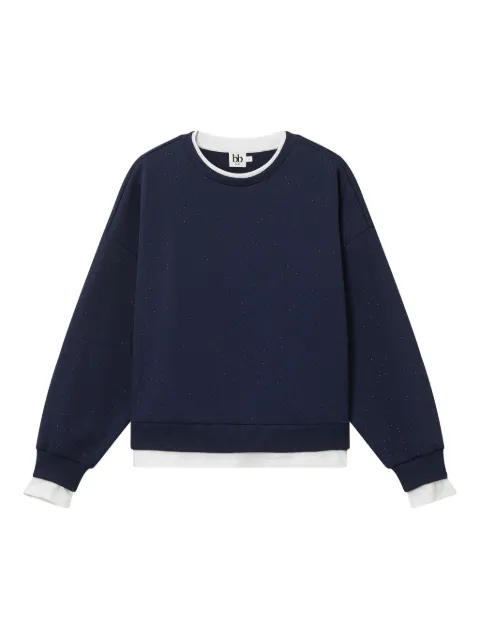 b+ab glitter-detail layered sweatshirt Blue 5F520AS