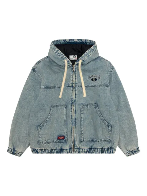 A BATHING APE® hooded denim jacket Blue AJK7760XAP
