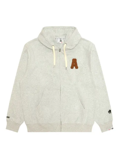 AAPE BY *A BATHING APE® patch-appliqué zip-up hoodie Grey ASWC378XAP