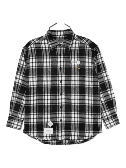 Musium Div. patchwork plaid shirt Black MMUSTM00928Y