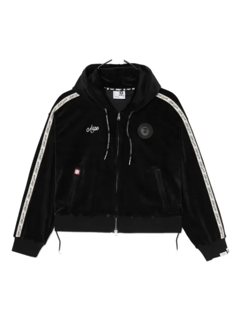 A BATHING APE® logo velvet hoodie Black ASWD325XXP