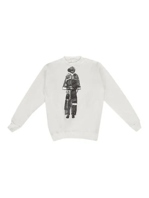 DRx FARMAxY FOR LN-CC graphic-print crew-neck sweatshirt White DRX15