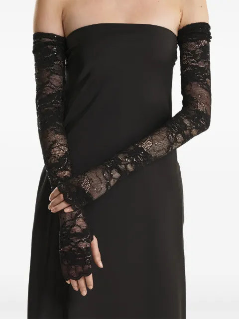 2310 STUDIO lace sequin gloves Black FF58