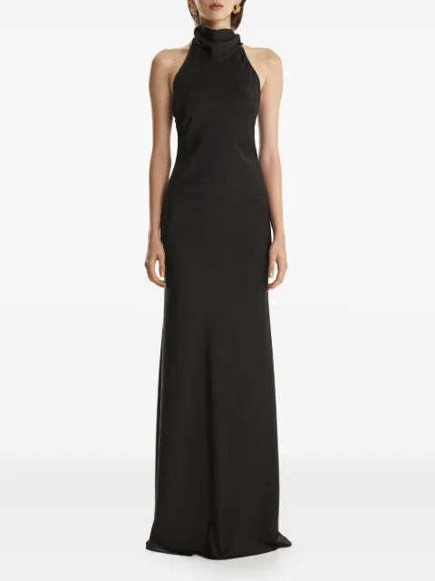 2310 STUDIO halterneck draped maxi dress Black FF40