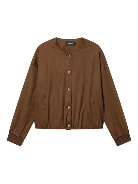 tout a coup button-detailed elastic-hem jacket Brown S102AF5