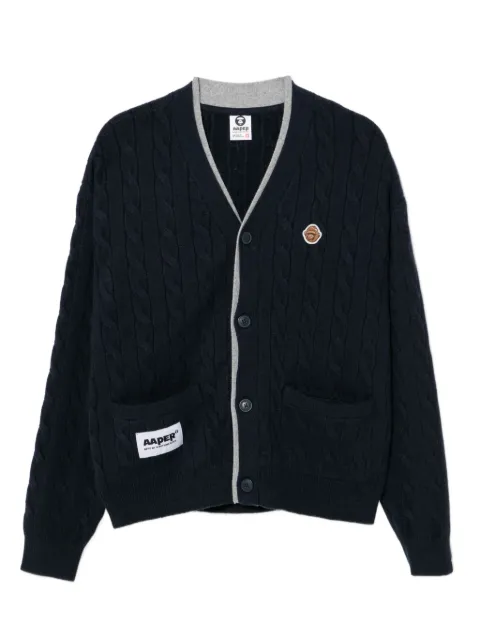 AAPE BY *A BATHING APE® logo-embroidered cardigan Blue AKND345XXP