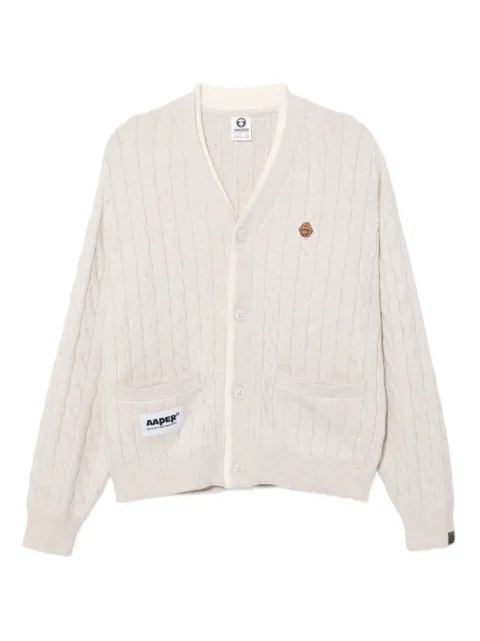 AAPE BY *A BATHING APE® logo-embroidered cardigan Neutrals AKND345XXP