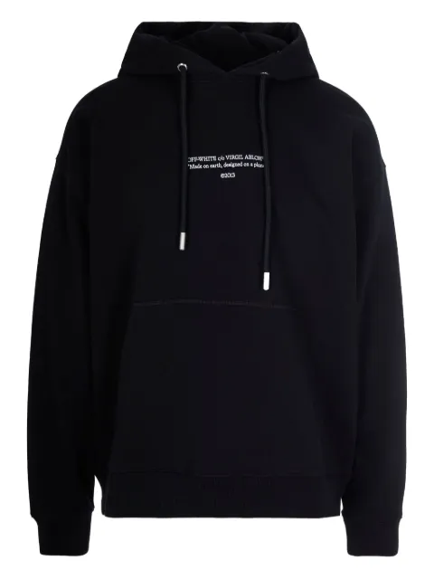 Off-White logo-print hoodie Black OMBB085F25FLE0161001