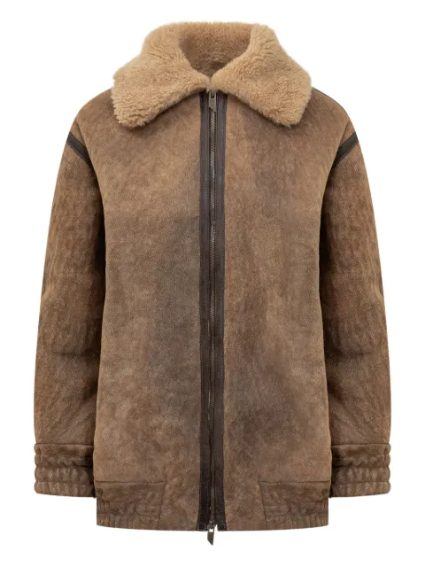 Salvatore Santoro shearling-collar coat Brown W25SANTD49028D