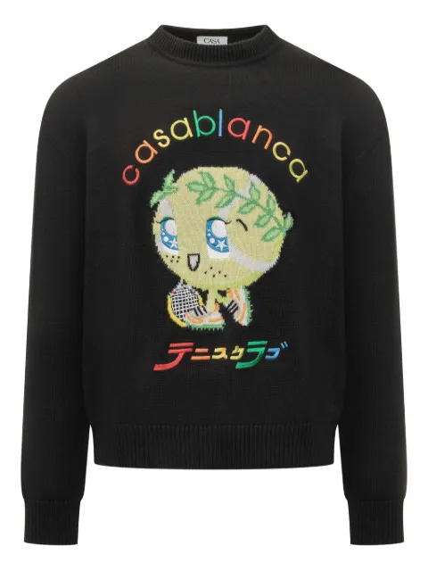 Casablanca intarsia sweater Black MAW25KW109