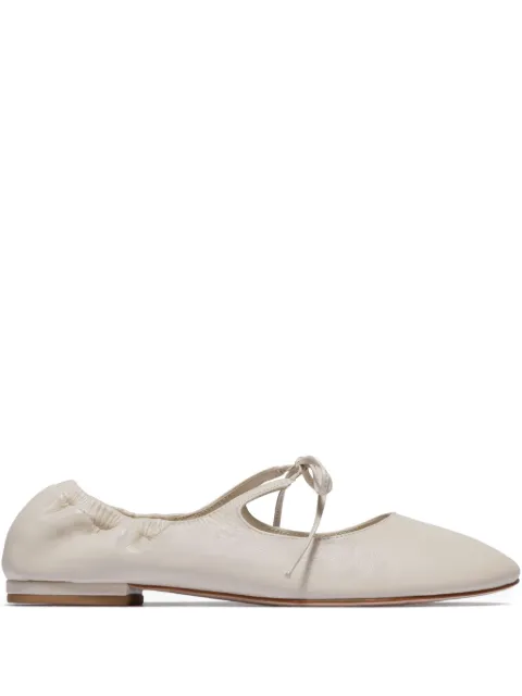 Bernardo Bernardo 1946 tie-fastening elasticated ballet flats White COURT