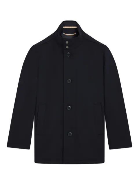 BOSS high-neck single-breasted coat Blue 50549193