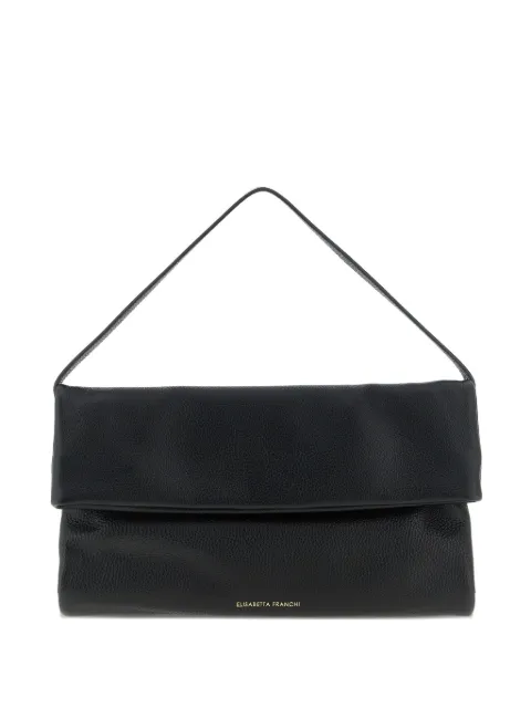 Elisabetta Franchi logo-embossed folded shoulder bag Black BS48N58E2110