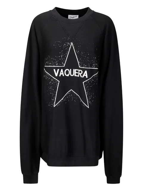 Vaquera star-print oversized sweatshirt Black VAQ10T014