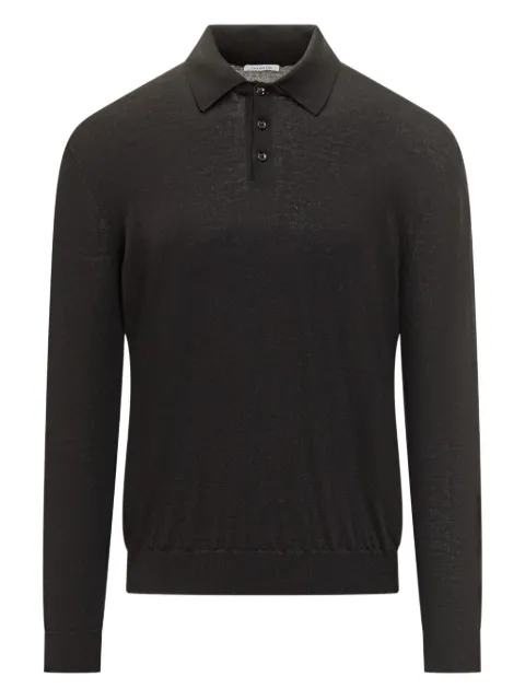 Malo long-sleeve wool polo shirt Grey UXD127F2Z10