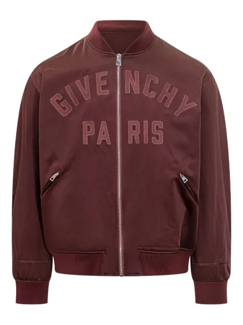 Givenchy Couture Seam embroidered logo bomber jacket Red BM01E01610