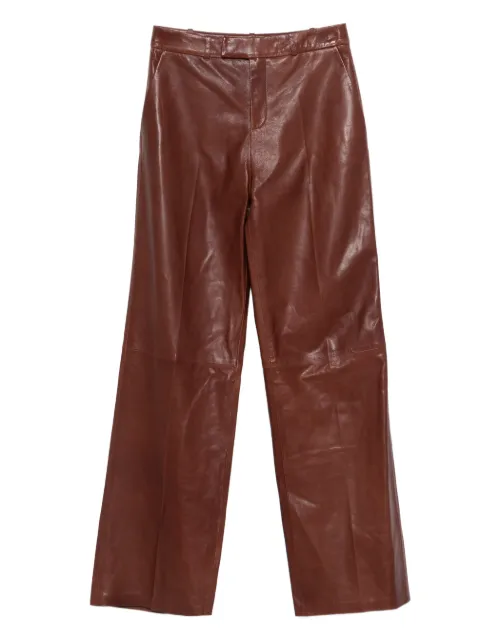 Arma leather straight-leg trousers Brown 019L26108002
