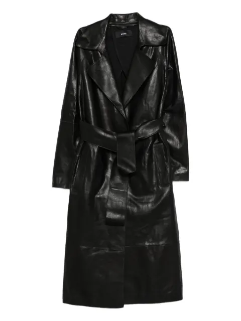 Arma Yava belted leather coat Black 019L26102202