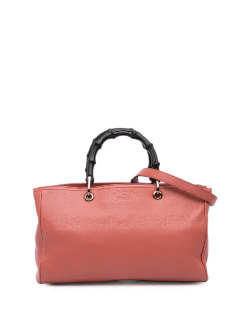 Gucci Pre-Owned 2016-2025 Medium Calfskin Bamboo Shopper satchel Pink DPNVE5L3GA3A7T8V