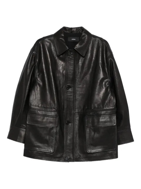 Arma Maeve flap-pockets leather jacket Black 010L26104702