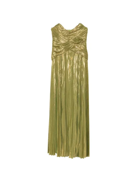 Retrofete strapless pleated maxi dress Gold RR261228417