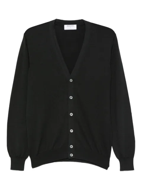 Gran Sasso V-neck button cardigan Black 5810118193099